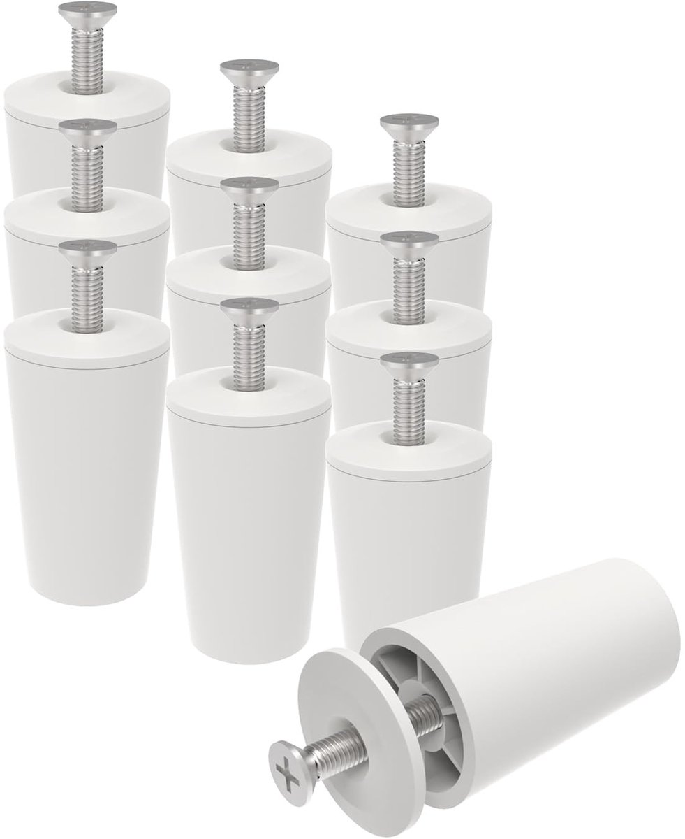 SolidKeus - Set van 10 Witte Rolluik Stoppers 40 mm met Schroeven