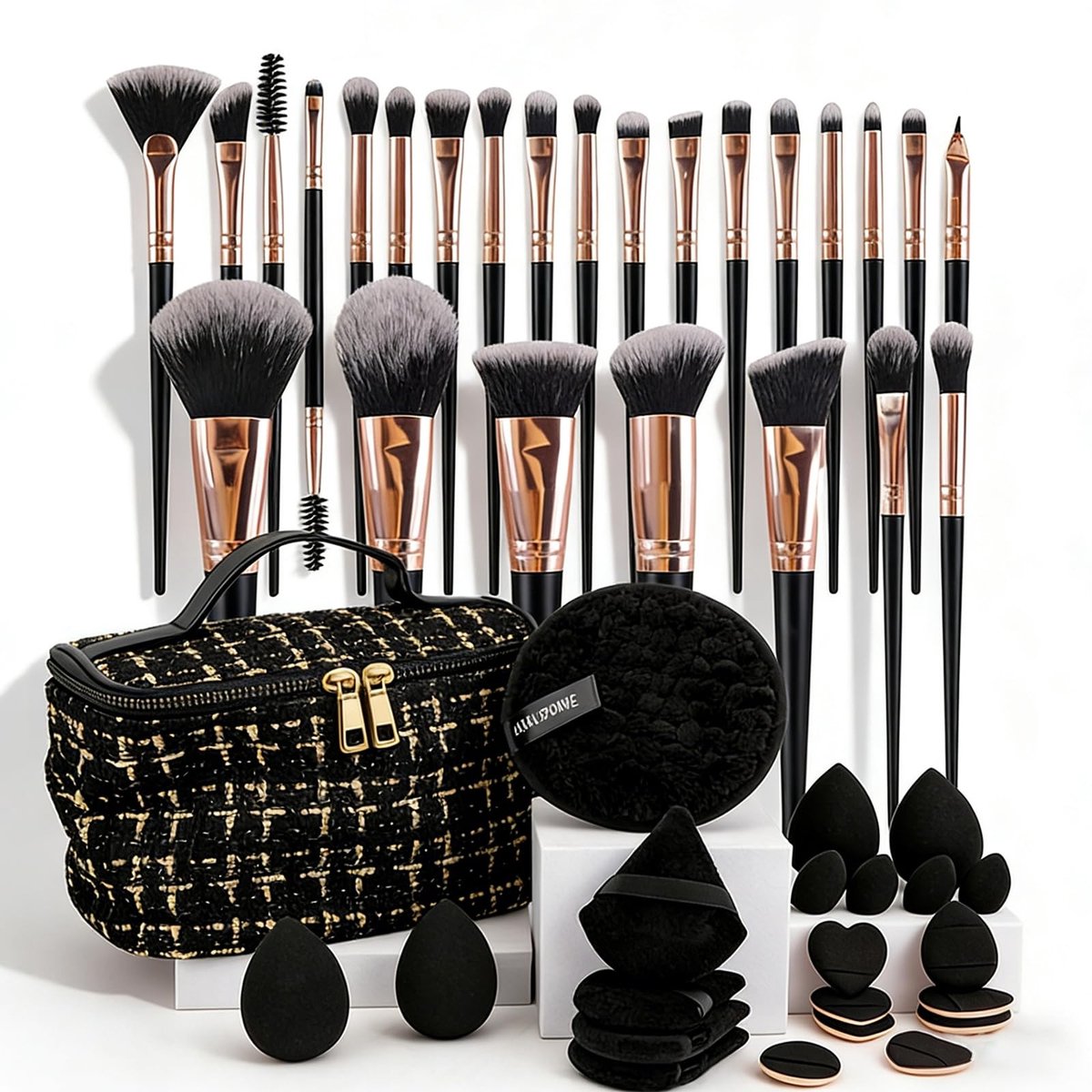 SolidKeus - 47 Stuks Professionele Make-up Borstel Set voor Reizen