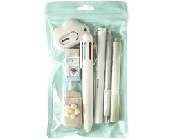 Schrijfset, leuke schoolspullen, gum en correctietape, kantoorartikelen voor studenten | Soepel schrijvende pen, multifunctionele correctieaccessoires, geschikt voor thuis, in de klas, op de studentenkamer, op de universiteit en andere locaties.