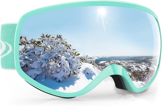Kinder Ski Bril - Sneeuwbril Jongen Meisje - Winter Sport Bescherming - 100% UV Anti-Fog - 3-14 Jaar