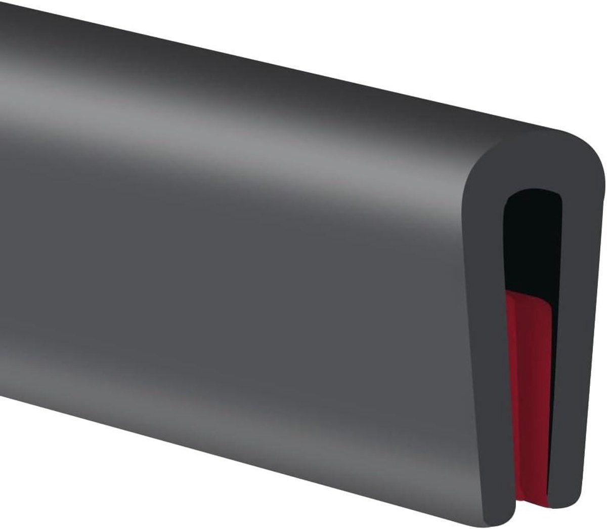 Rubberen Randafwerking - U-profiel Bescherming - Rand Beveiligen - Zelfklevend EPDM - 6 Meter Lengte - Zwart