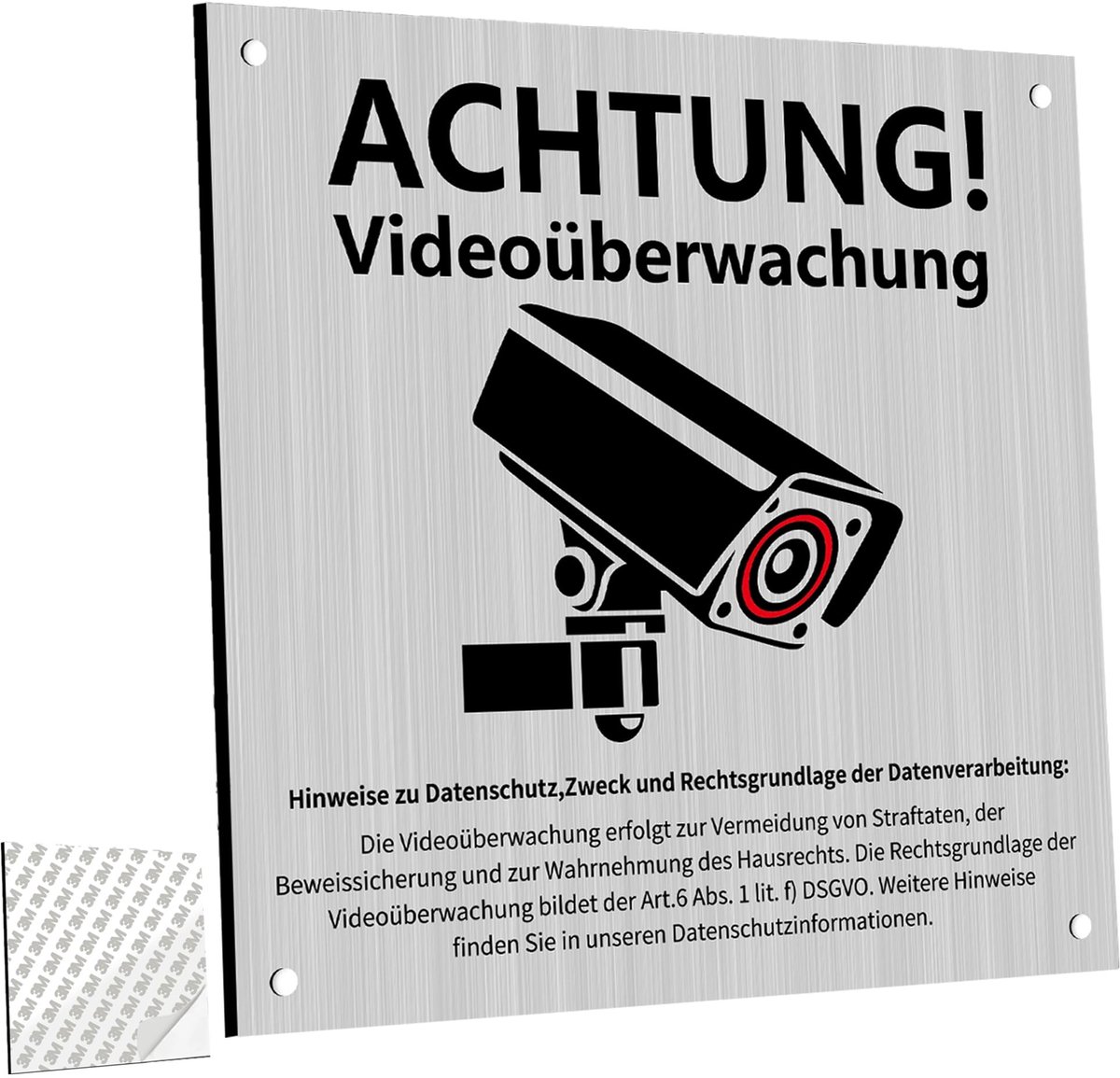Omgoods - Videobewakingsbord met Zelfklevende Bevestiging