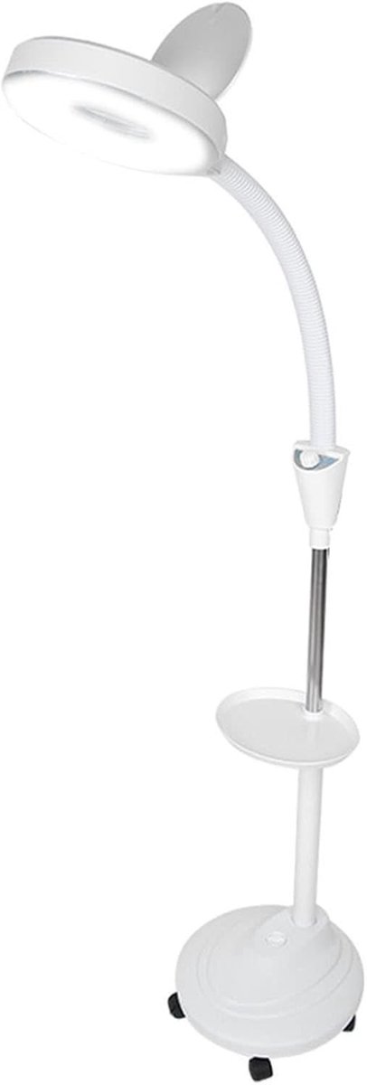 Verstelbare LED Vloerlamp voor Oogmake-up, Perfect voor Wimperextensions en Verlichting, Inclusief Vergrootglas en Koude Lichtinstelling