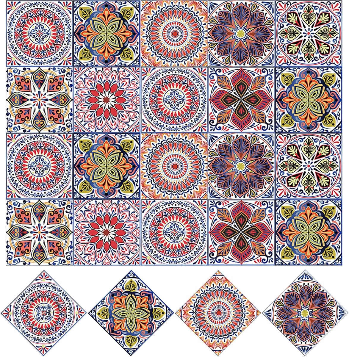 20 stuks tegelstickers om zelf te maken - retro tegelstickers - mozaïektegelstickers - voor meubels - gemakkelijk te reinigen (105)