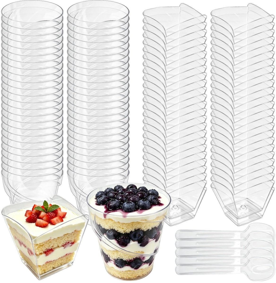 SolidKeus - Set van 50 Kunststof Snackbekers