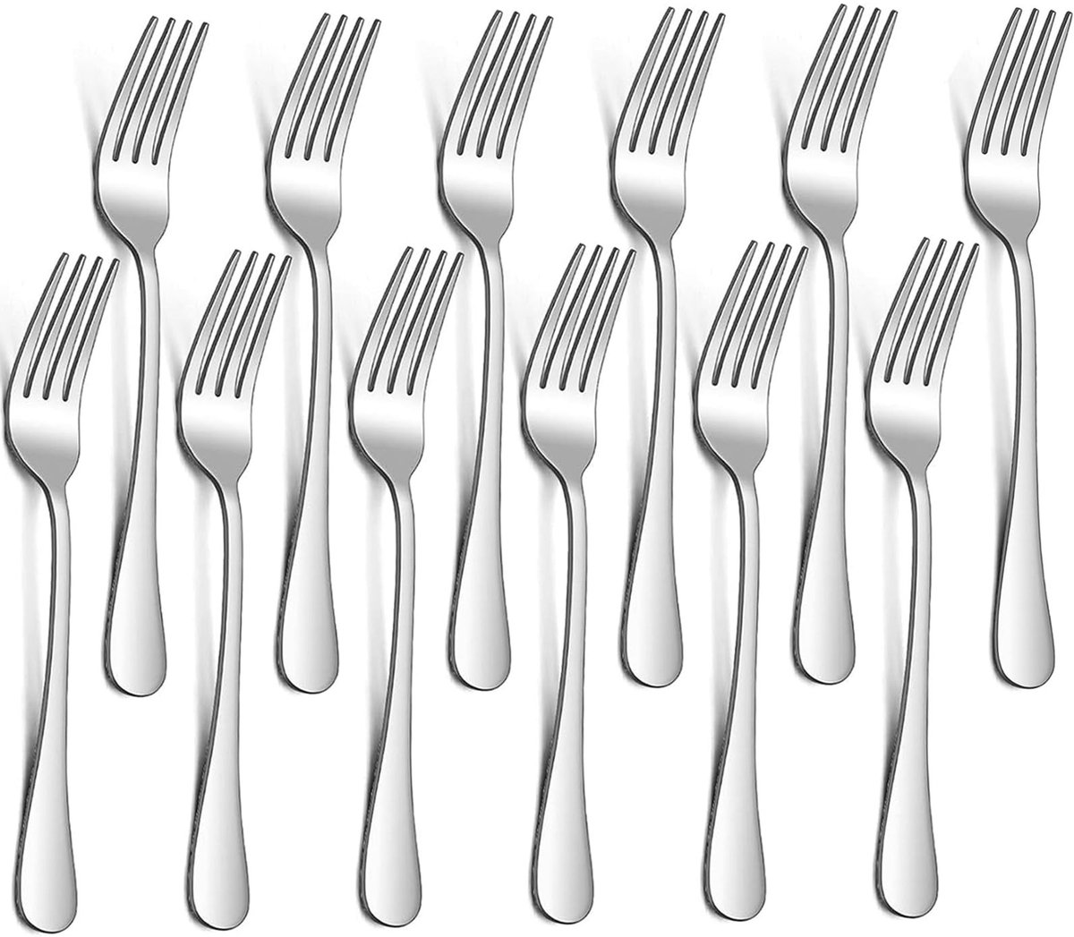SolidKeus - Set van 12 Roestvrijstalen Dinervorken, 20.5 cm