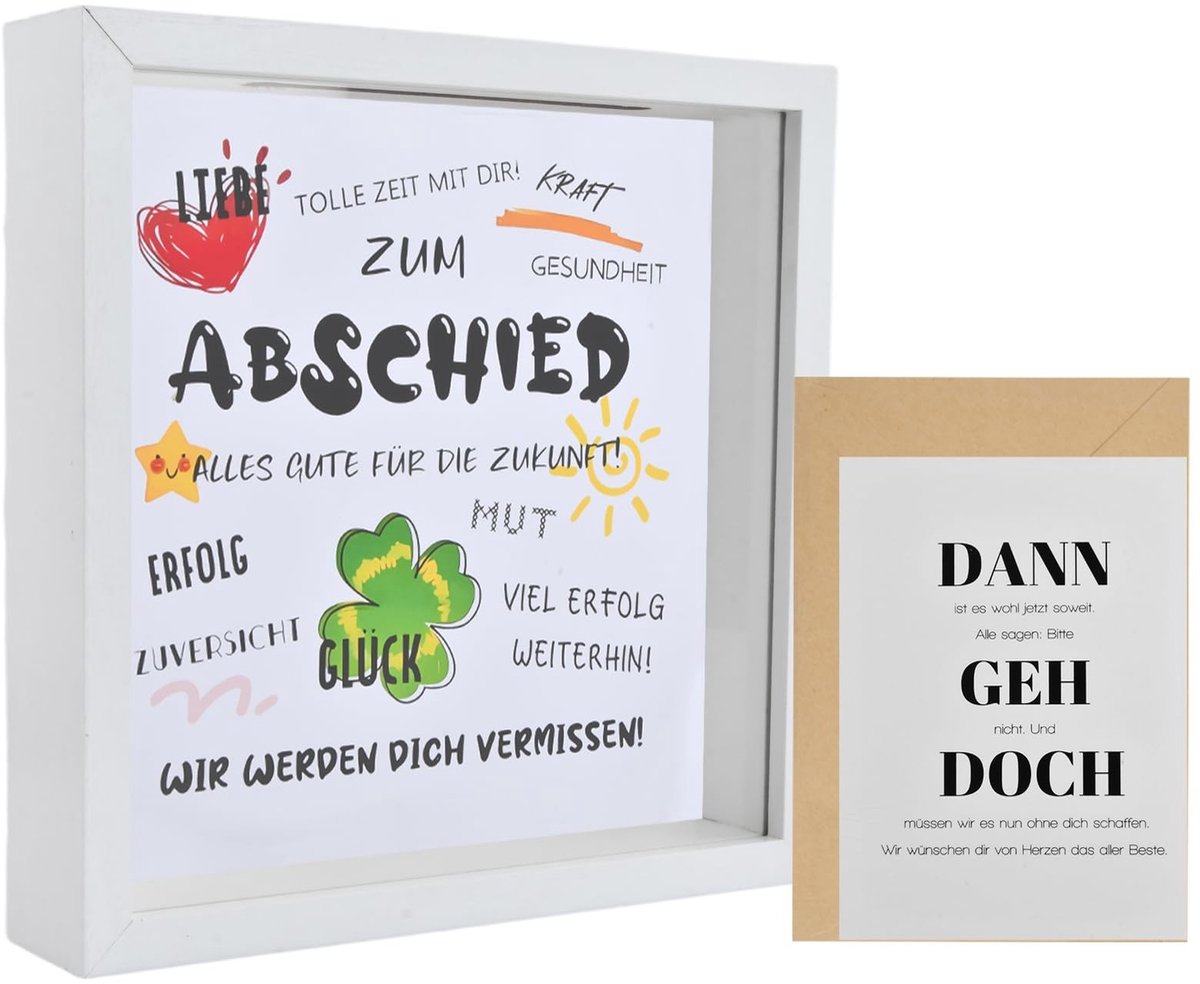 SolidKeus - Houten Fotolijst Spaarpot voor Afscheidscadeau
