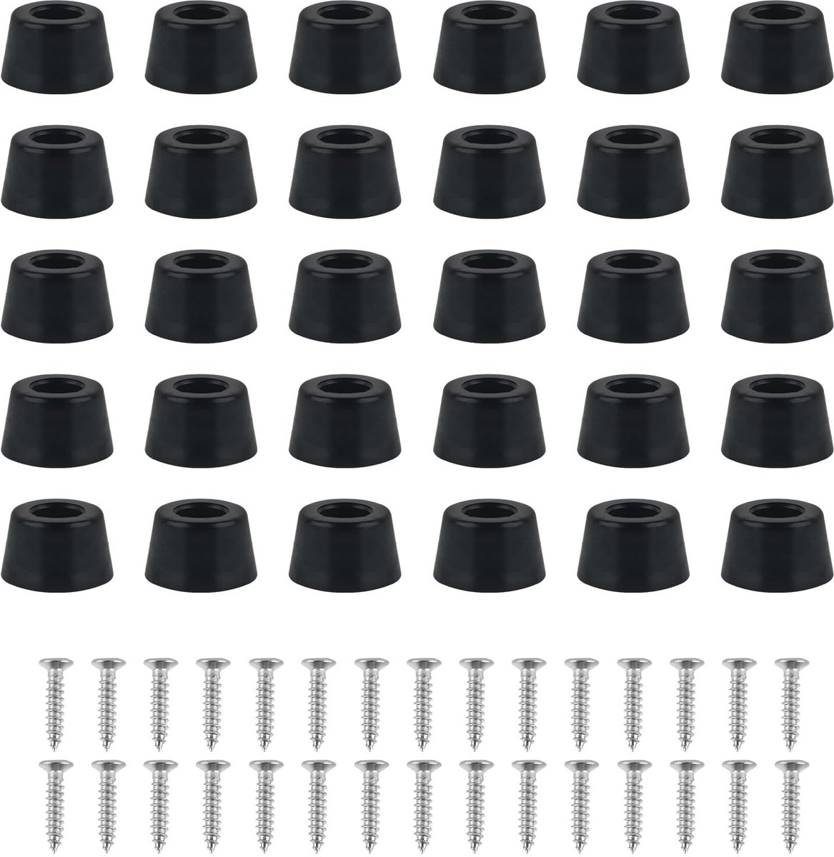 SolidKeus - 30 Stuks Rubberen Meubelpoten met Schroeven