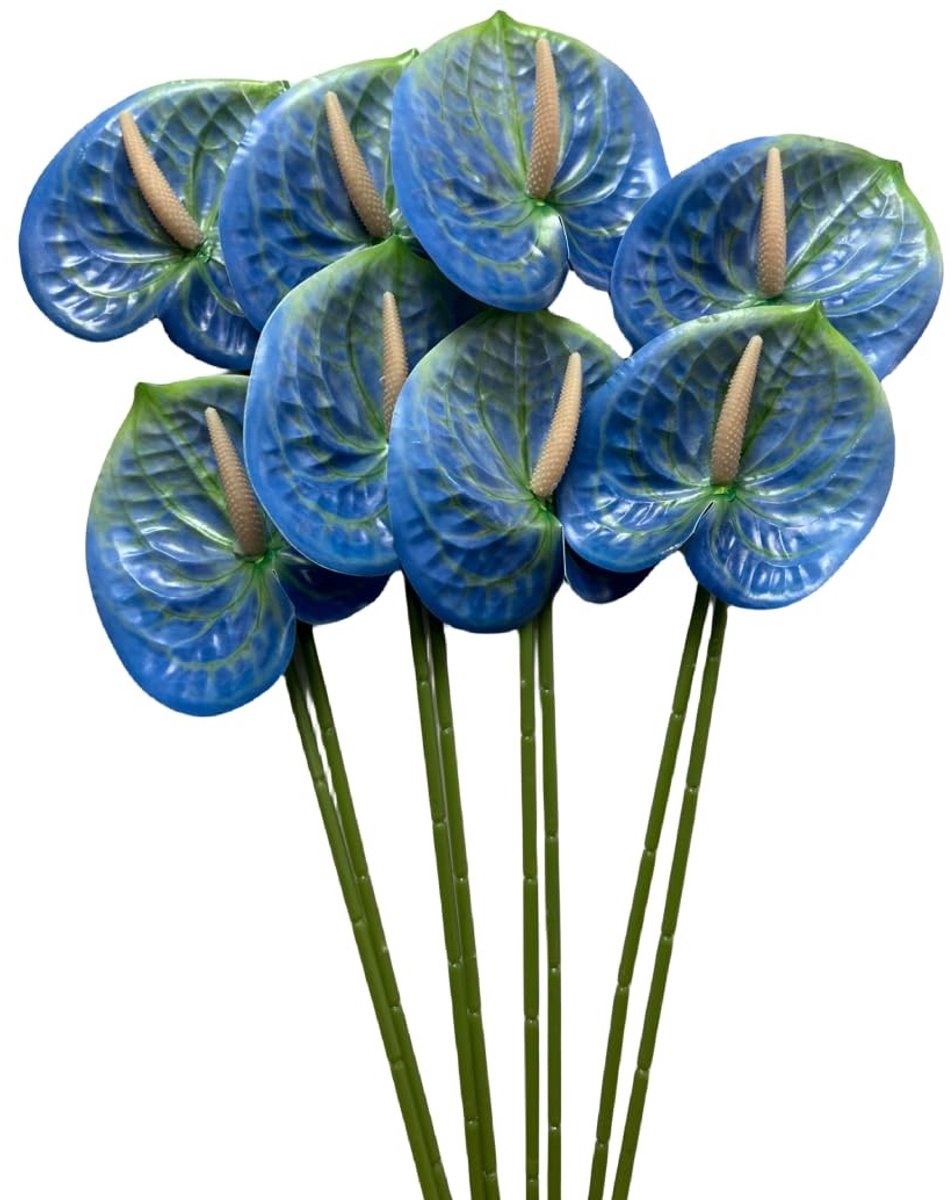 SolidKeus - Set van 8 Kunstmatige Anthurium Bloemen voor Decoratie