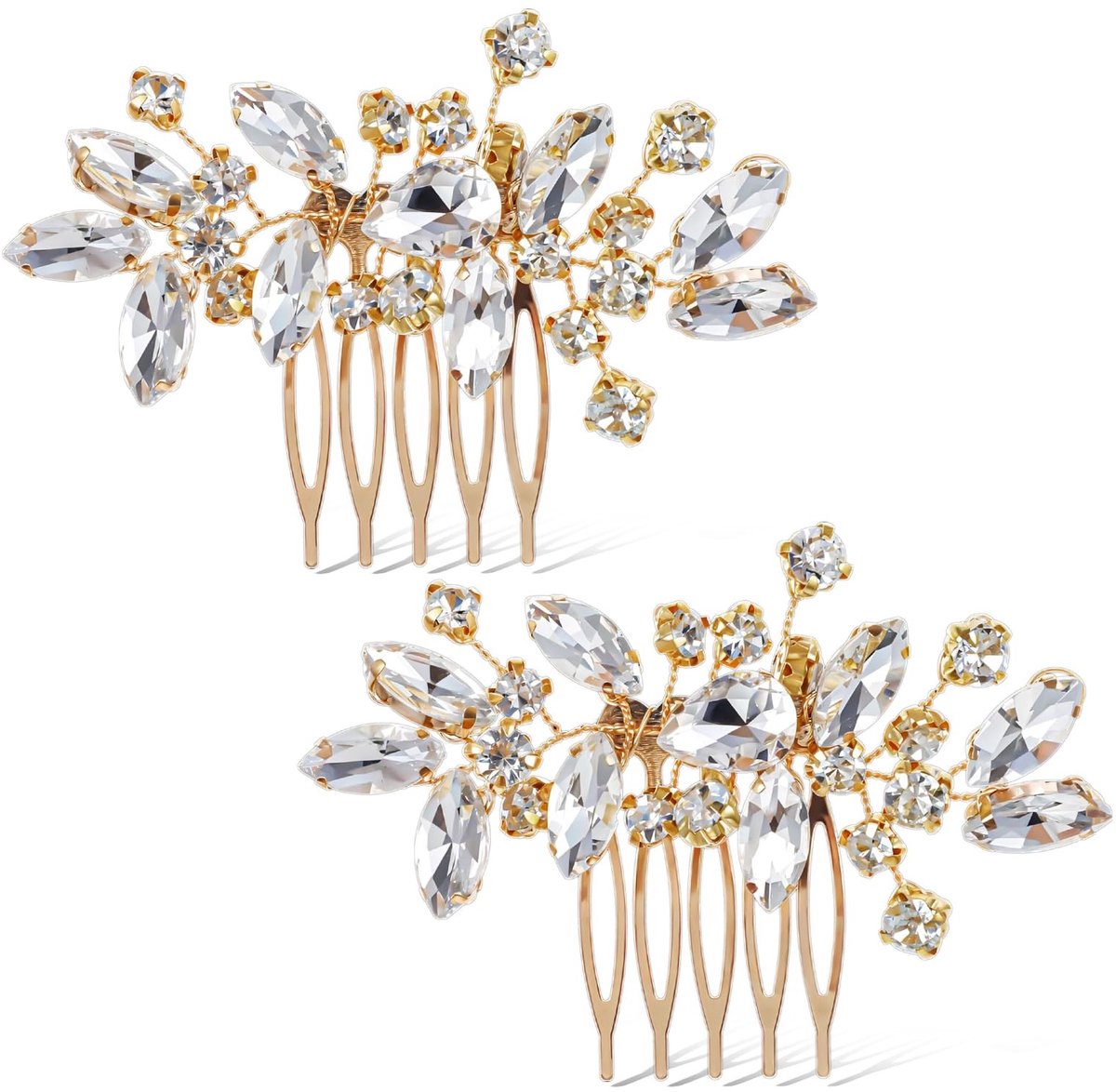 SolidKeus - Set van 2 Crystal Haaraccessoires voor Bruiloften en Feesten