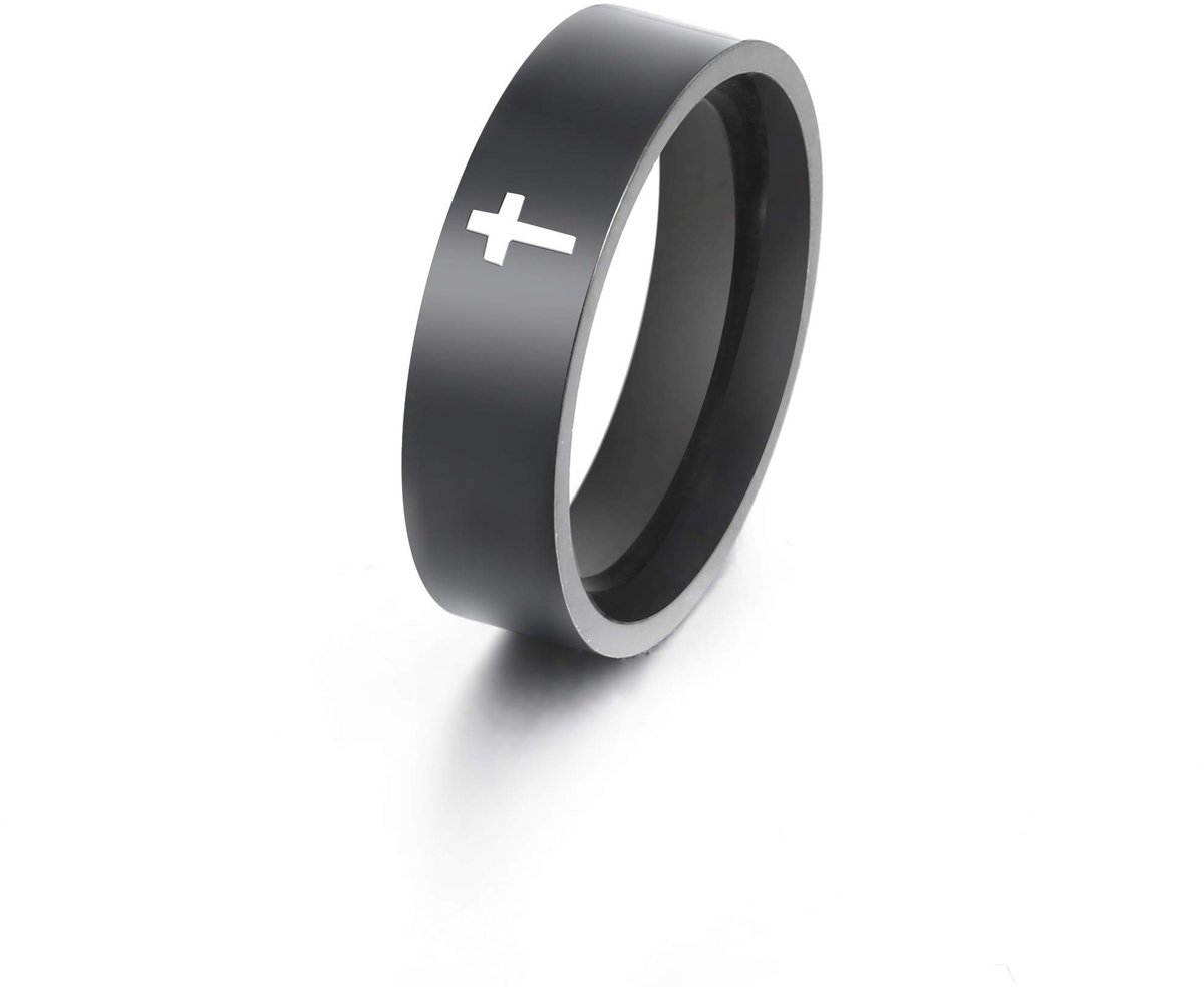 SolidKeus - RVS Ring met Kruis voor Mannen en Vrouwen