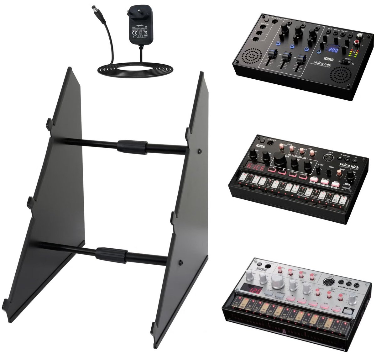 Synthesizer standaard - incl. 3 Korg Volca-units - Innox SynthStand 02 - Multikleur