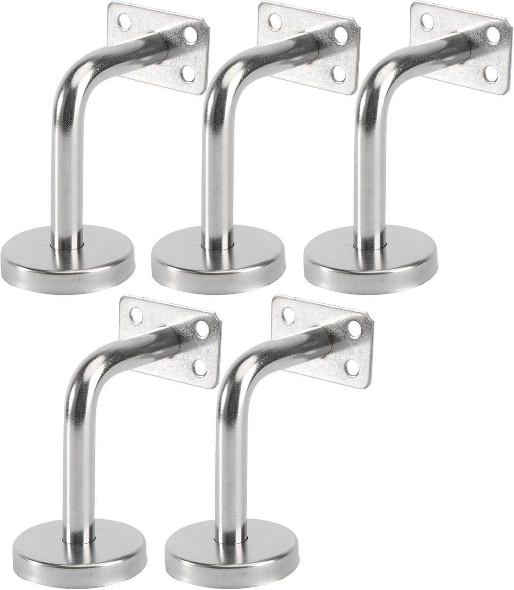 Set van 5 RVS Handrail Beugels - Elegante en Corrosiebestendige Steun voor Trapleuningen - Ideaal voor Trappen en Muren (60*100mm)