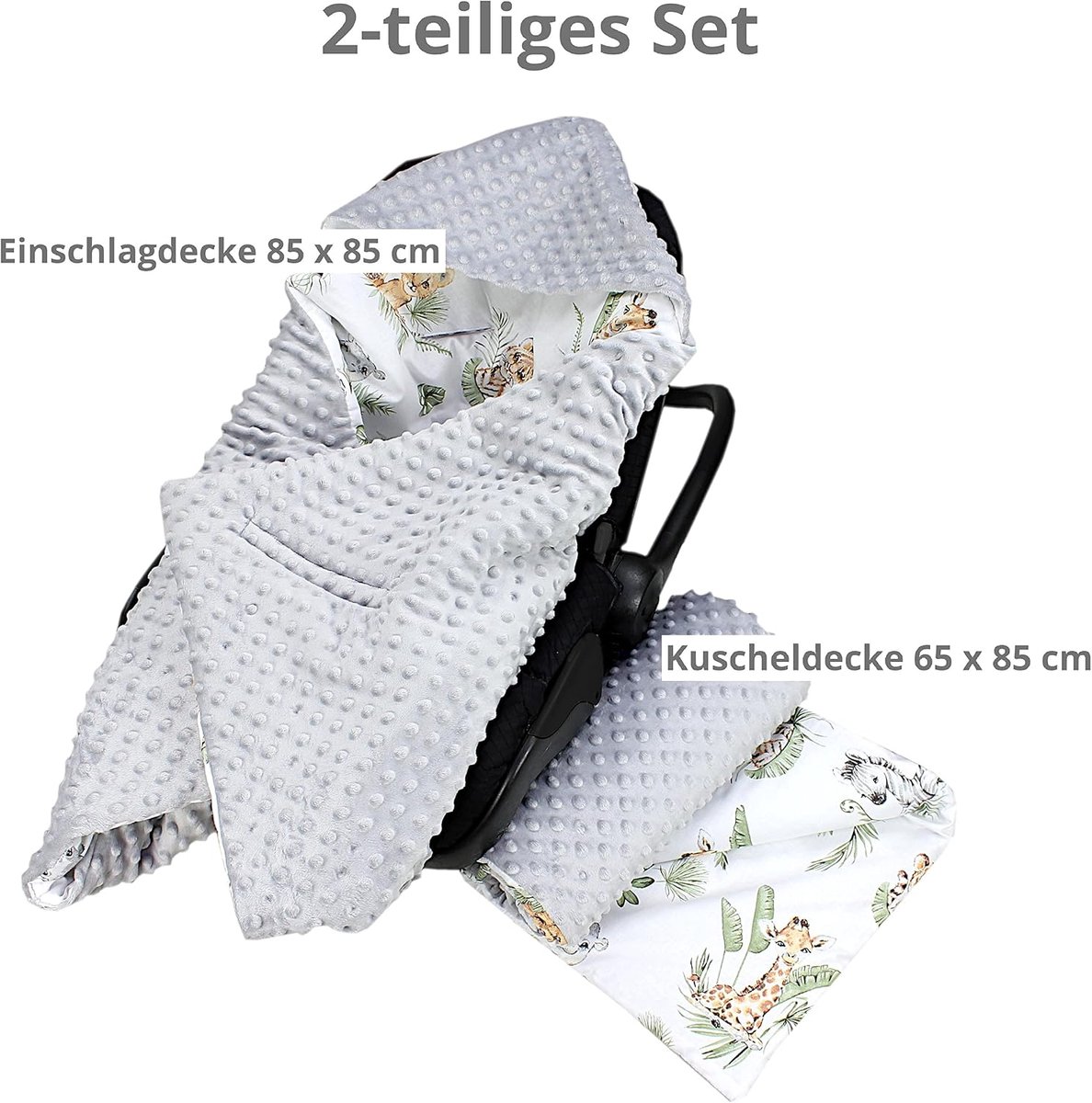 Babydeken 85 x 85 cm voor Autostoel Buggy Universele Deken Minky Katoen