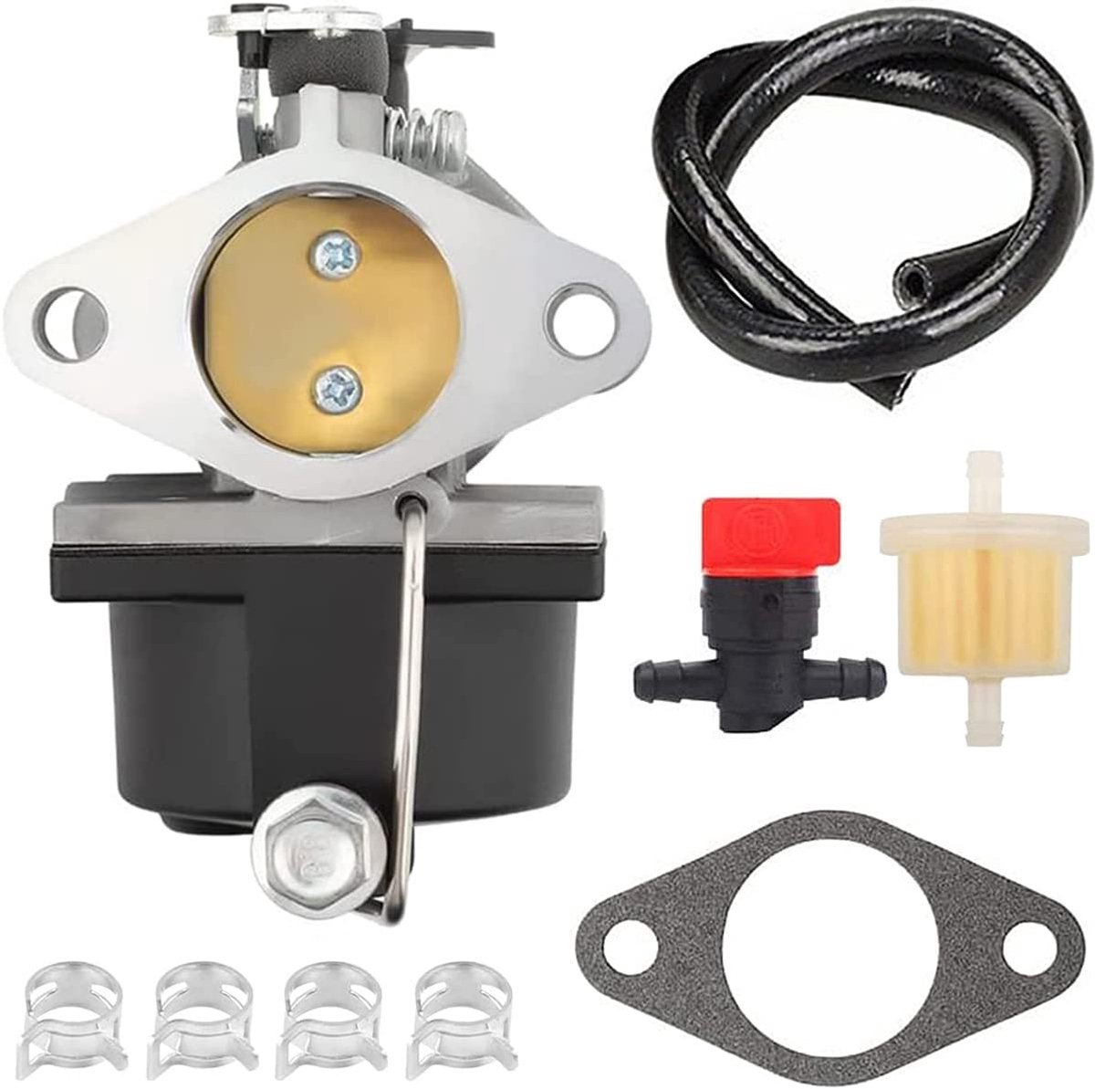 Carburateur Kit voor Tecumseh 640065A 640065 OV358EA OVH135 OHV110 OHV115 OHV120 OHV125 OHV130 50-654 13-15HP motor grasmaaier, met pakking brandstofleiding