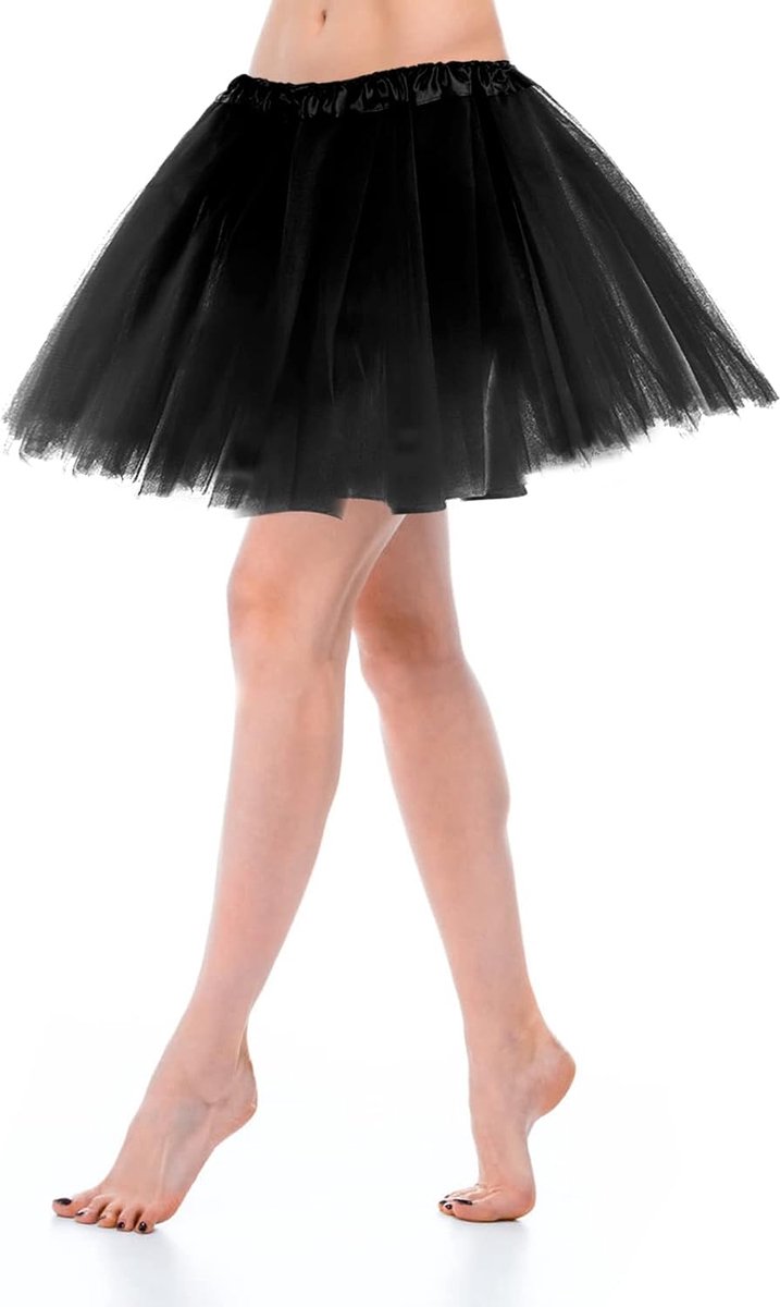 Rok voor dames, voor tieners, volwassenen, klassiek, elastisch, 3 lagen tule tutu-rok voor verkleedpartijen, dansen, voor vrouwen en tieners