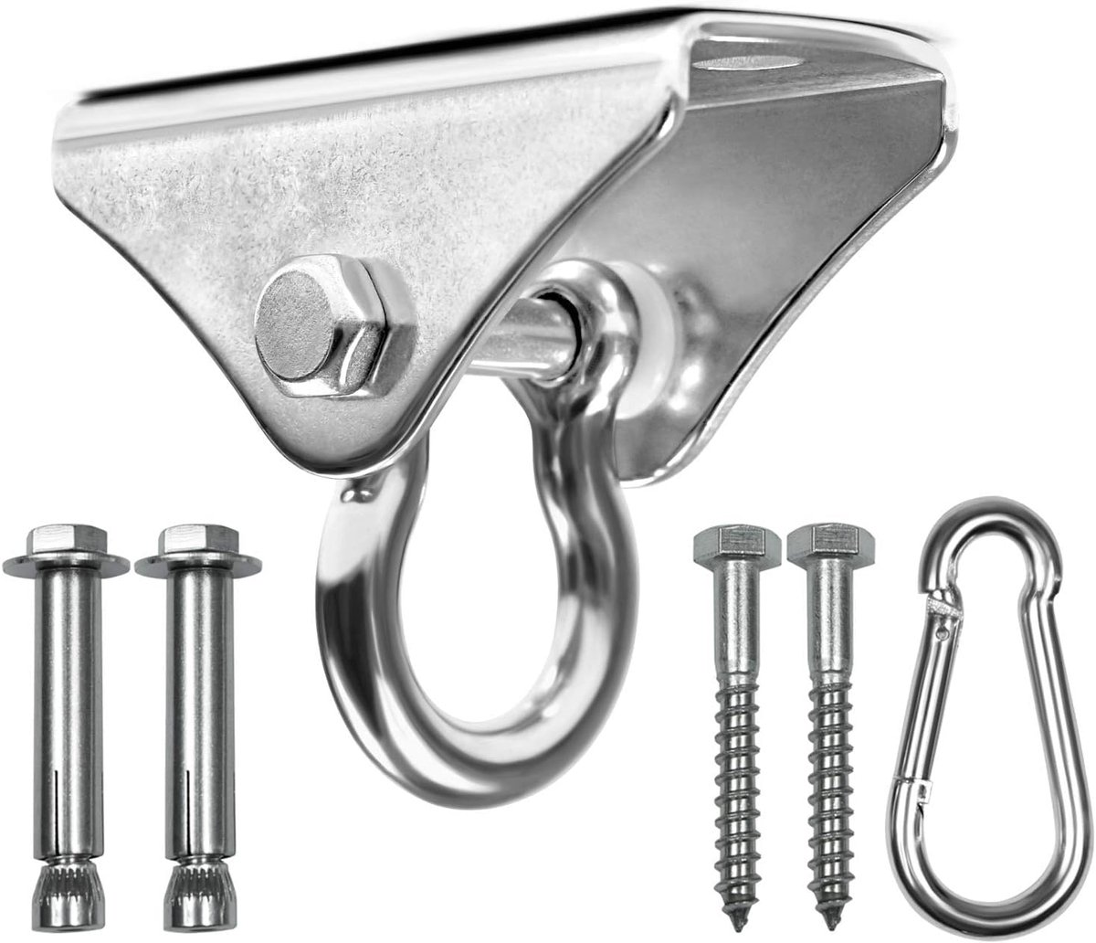 Bokszakhanger, roestvrij stalen draaiketting met 4 karabijnhaken voor zware tas, gymschommel, trapeze en hangmat