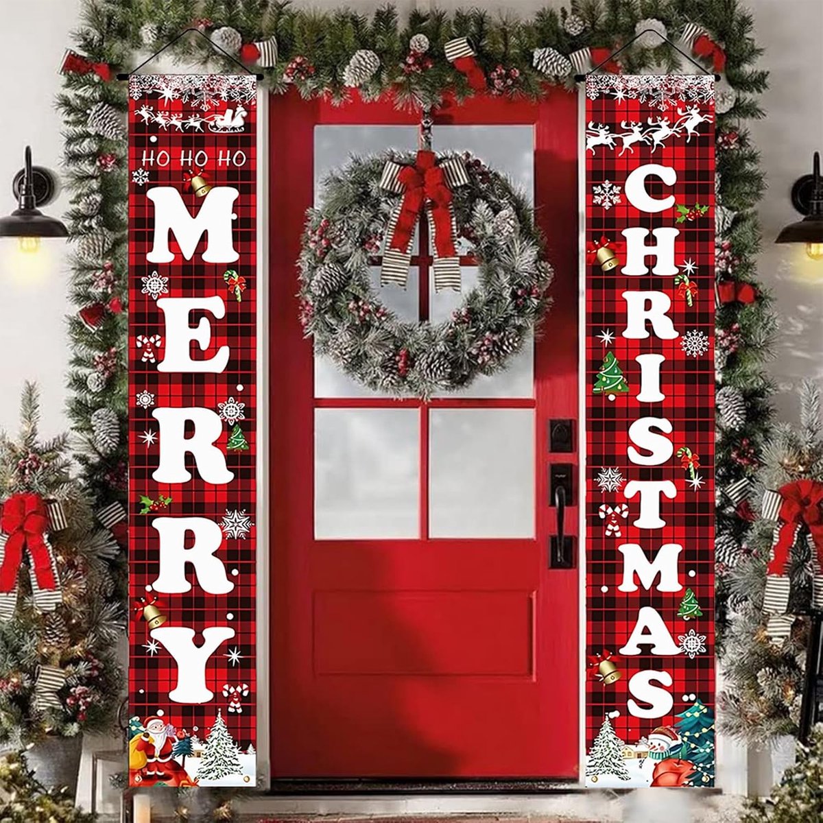 Kerst Decoratie Banner - Deur Hangdecoratie - Feestelijke Sfeer Creëren - Extra Groot Formaat - 180 x 33 cm