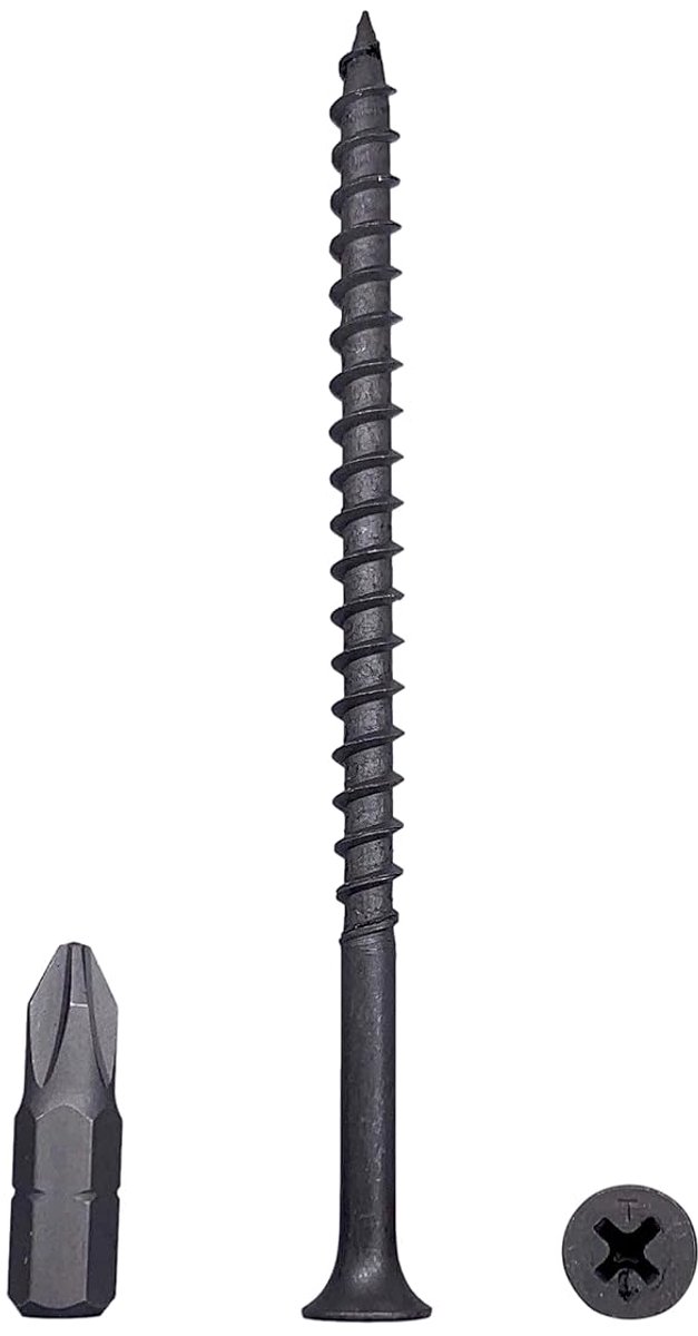 Verpakking van 40 stuks) Zwart fosfaat koolstofstaal 4,8 x 90 mm houten schroeven, Phillips Bugle Head, spaanplaatbevestigingsmiddelen (40, 4,8 x 90 mm)