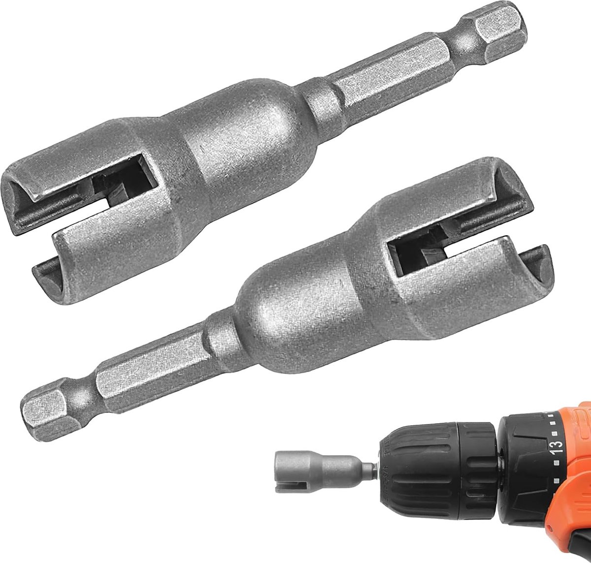 Schroevendraaier voor vleugelmoer, zeskantige schacht 1/4 inch, Wng-groefdriver, vleugelmoer, schroevendraaier voor vleugelmoer, CR-V staal, 2 stuks, tijdbesparing en afval