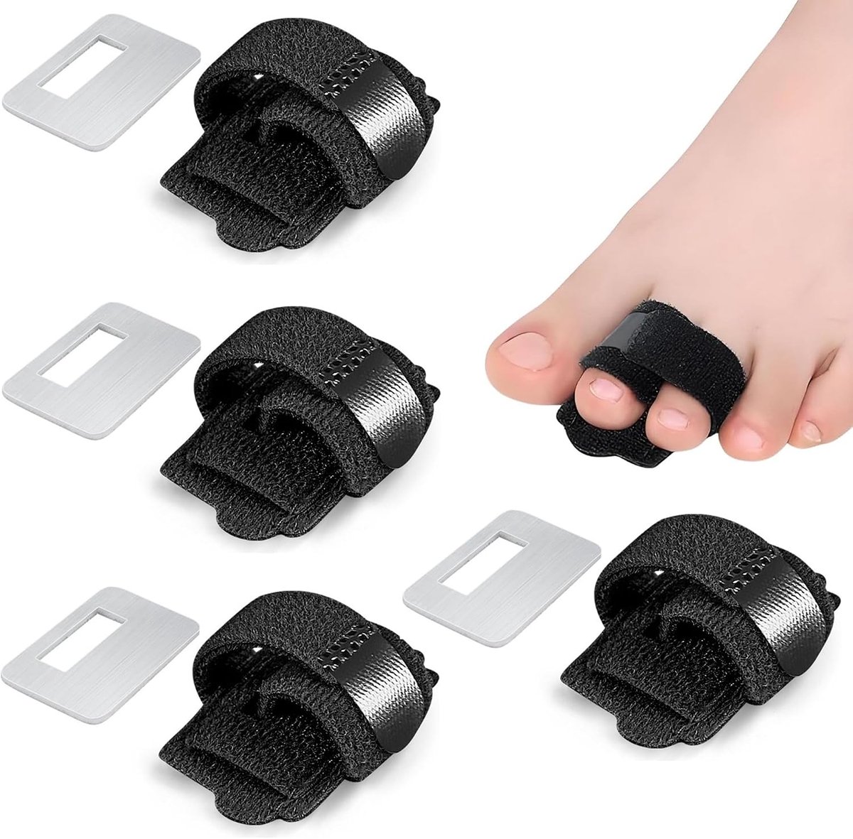 Teenstrekker voor hallux valgus, hallux valgus, pijnverlichting, 4 stuks