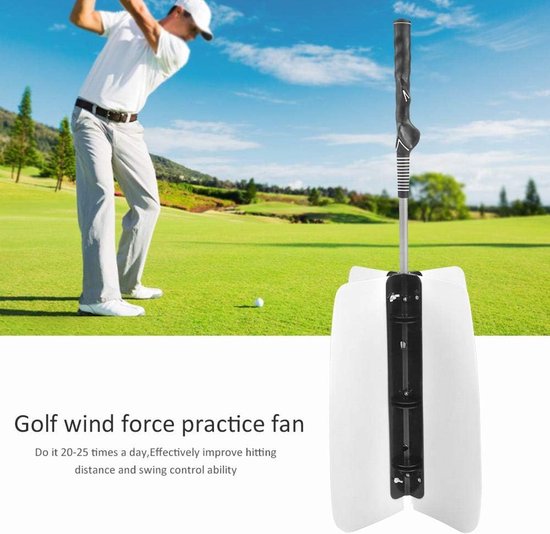 Swing Trainer, Golf Swing Fan Trainer Swing Windkracht Trainingsgereedschap Gehumaniseerde antisliphandgreep(wit) — afbeelding 4