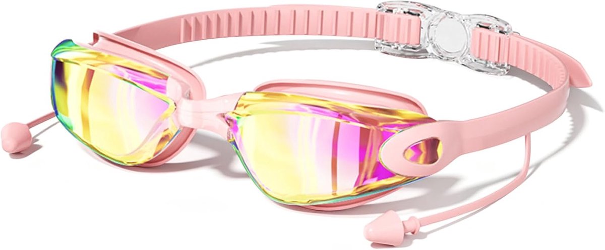 Zwembril Volwassen Vrouwen Jeugd Meisjes, Anti Fog Geen Lekkende Clear Vision Zwembril, Zwembril met Alles-in-een Oordopjes, Zwembril voor Zwembad & Open Water
