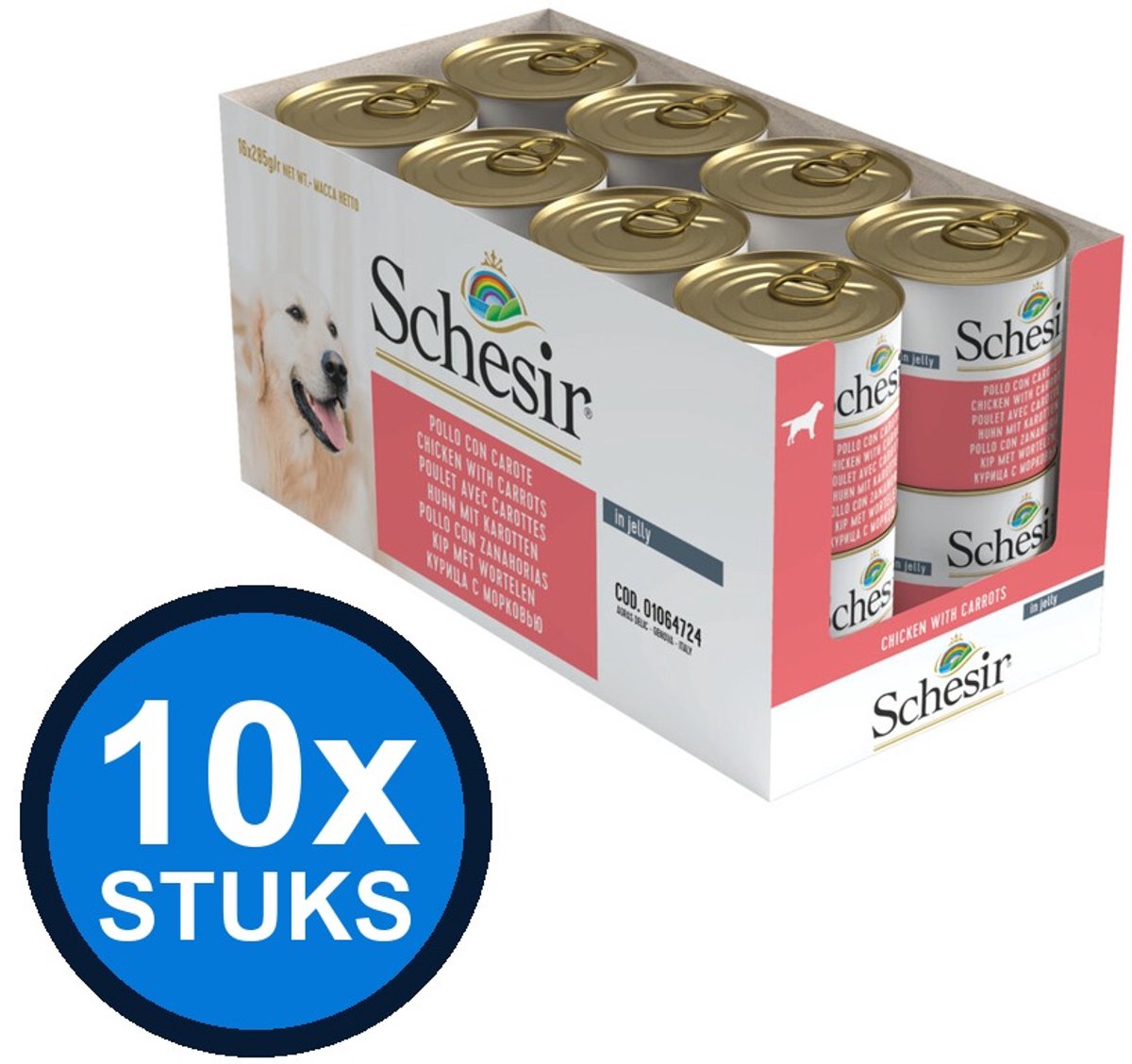 Schesir Schesir hond blik gelei kip&wortel 285gr