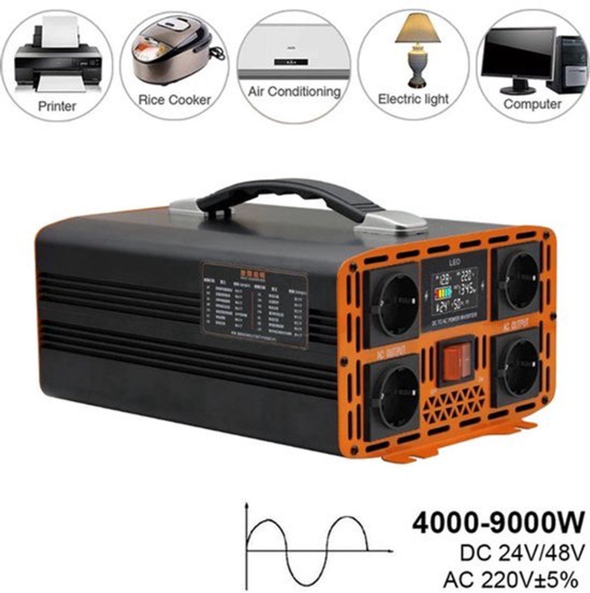 Draagbare Powerstation – Powerbank – Mobiele Accu – Noodstroom – Camping Accu – 600W Pure Sinusgolf – 268Wh Capaciteit