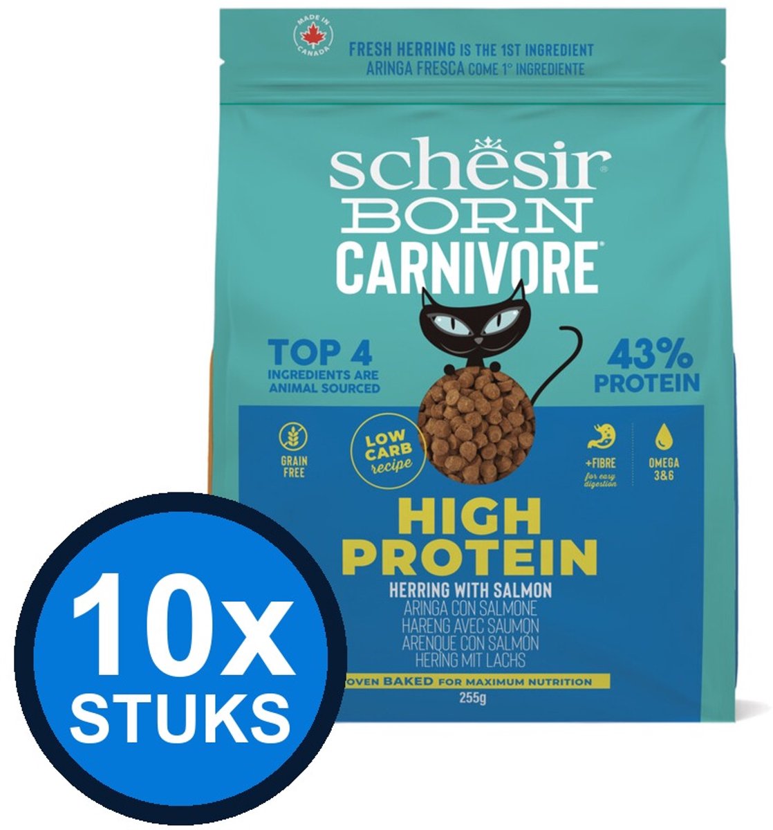 Schesir Schesir Born Carnivore kat dry haring&zalm 255gr