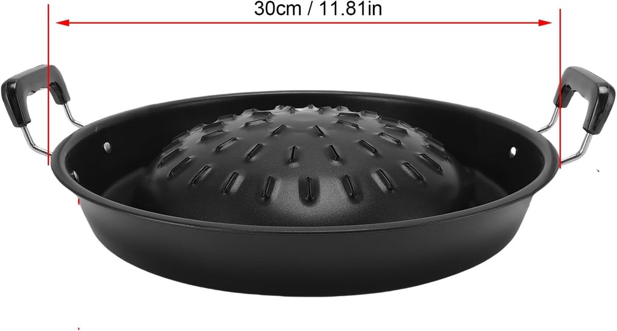 SnelShoppen - Thai Koreaanse BBQ Grillpan, Aluminium BBQ Grill Topper, 2 in 1 Antiaanbak Rook Steak Grill Houtskoolpan Varkensvlees Hot Pot, Gelijke V