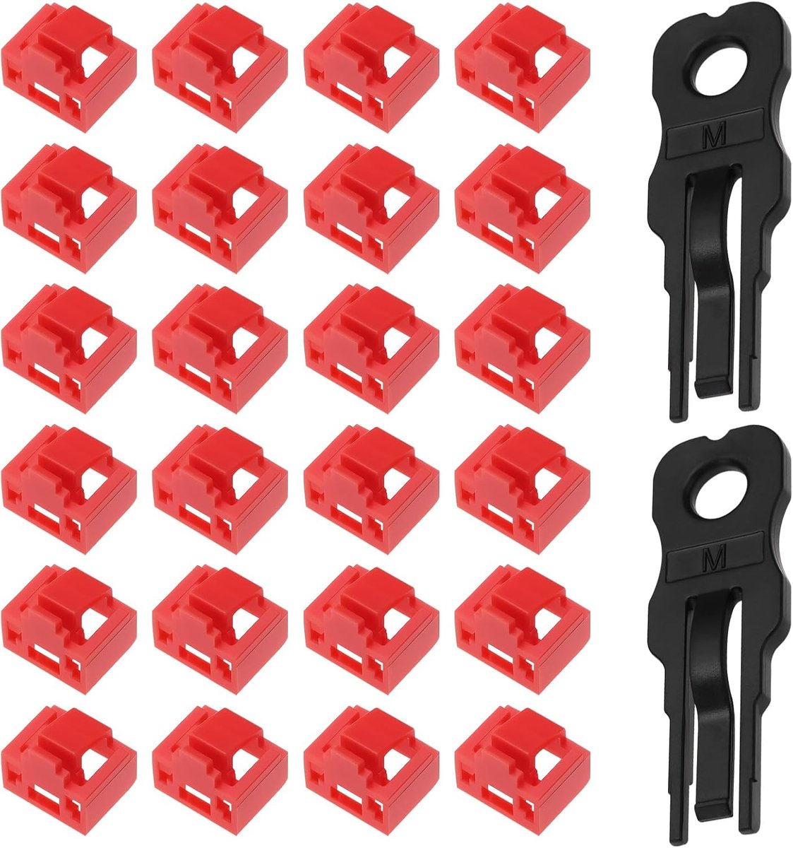 SnelShoppen - 24 Stuks RJ45 Poortvergrendeling RJ45 Poort/Dust Blocker RJ45 Stofkap Ethernet LAN Hub Anti-Stof Deksel Plug Cap Blokkeer Bescherming me