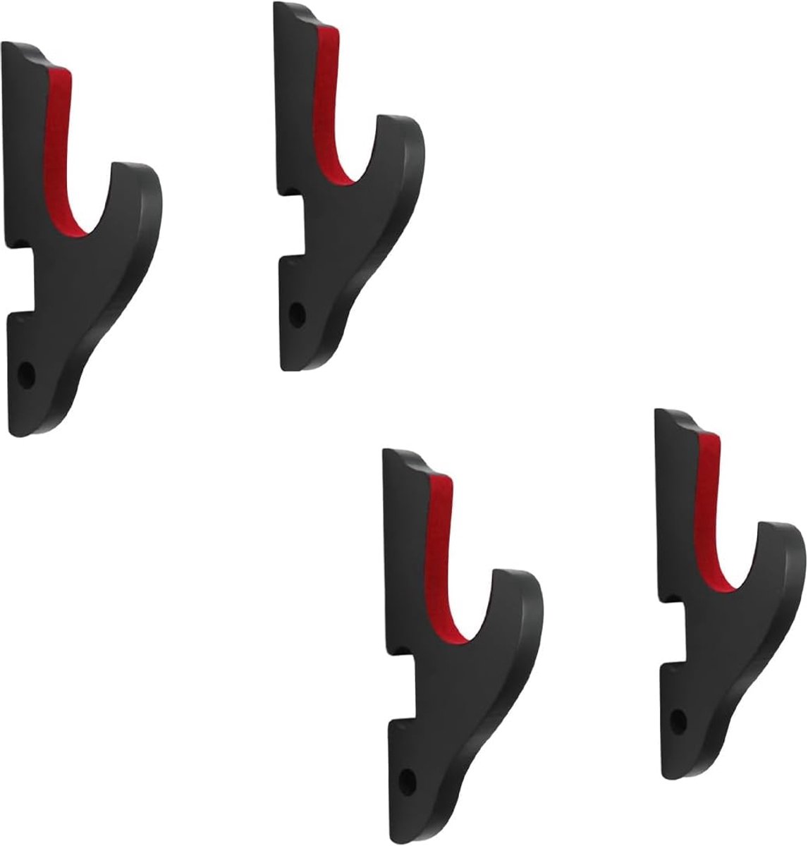 SnelShoppen - Wandmontage Haak Samurai Hanger Display Houder Verstelbare Rek (Zwart) voor Verschillende Lengtes en Maten, Muurbevestiging met Bescherm