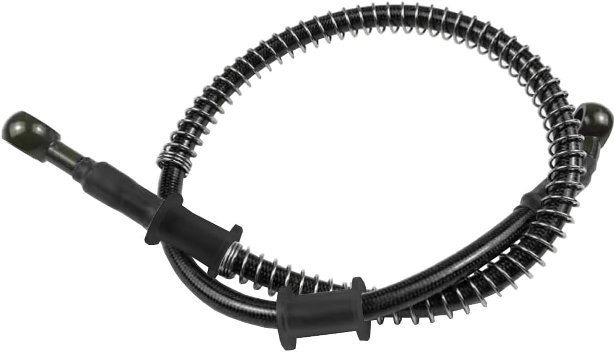 SnelShoppen - Remslang Motorfiets, Zwart, 100 cm, Hydraulische Remslang, Versterkte Slang, Remkoppeling met Veer, Verbeterde Remprestaties