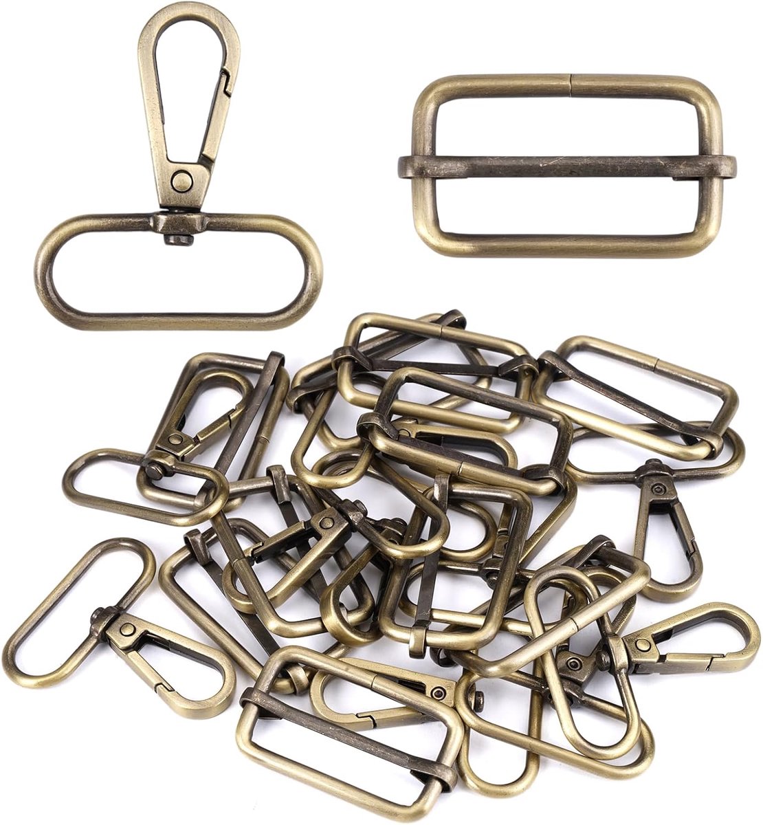 Carabiners voor tassen 20 stuks - metalen haak met draaimechanisme - ideaal voor hondenlijnen en handwerk - SnelShoppen