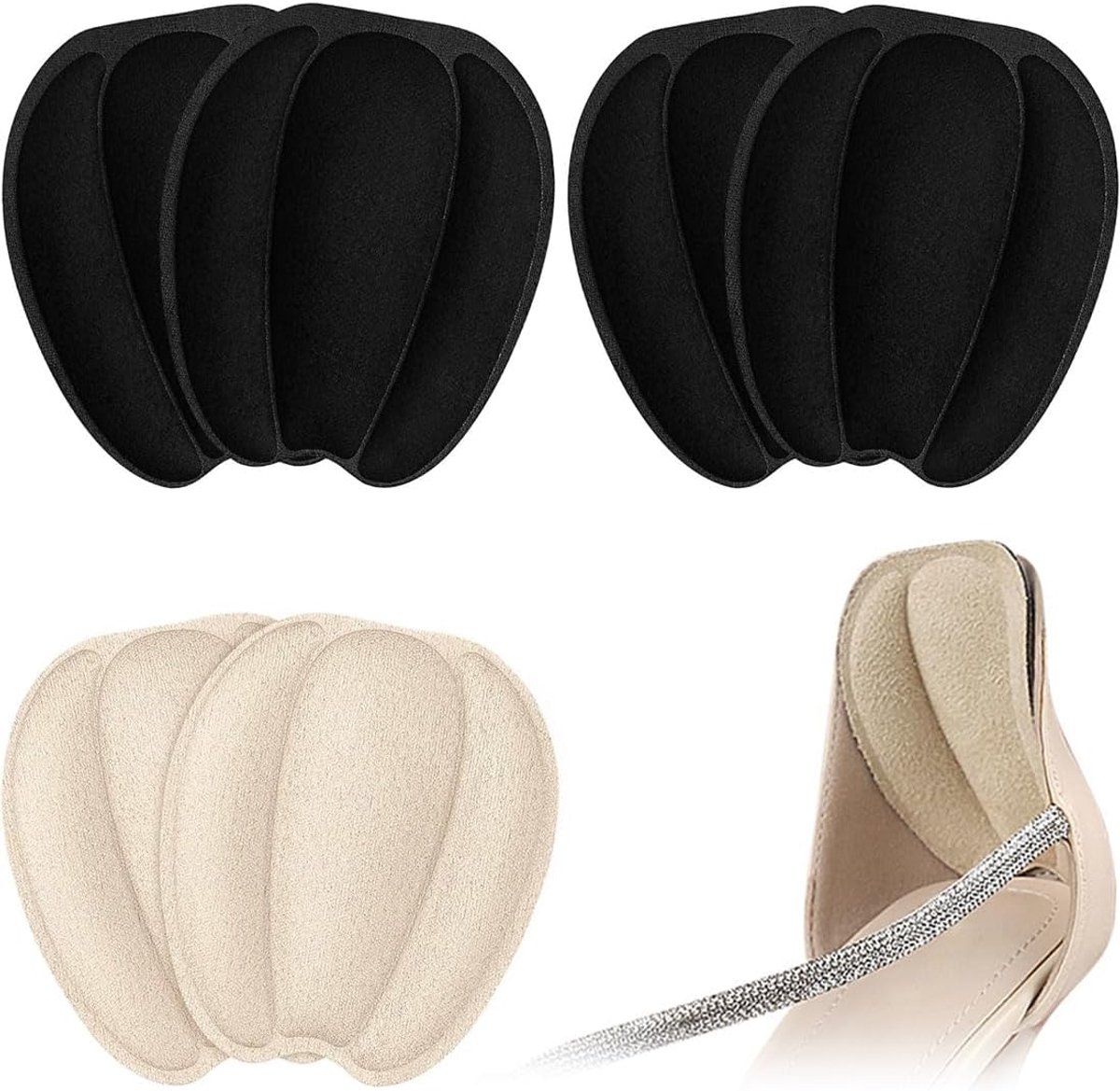 SnelShoppen - 3 Paar Tong Pads voor Te Grote Schoenen, Zachte Vilt Tong Pads, Maatvermindering, Antislip Tong Pads voor Losse Schoenen, Unisex