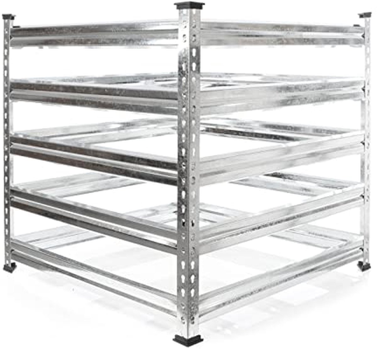 Compostbak Metaal - Composteerbak Tuinafval - Afval Verwerken - Robuust Weerbestendig - 90x90x90 cm - Zilver