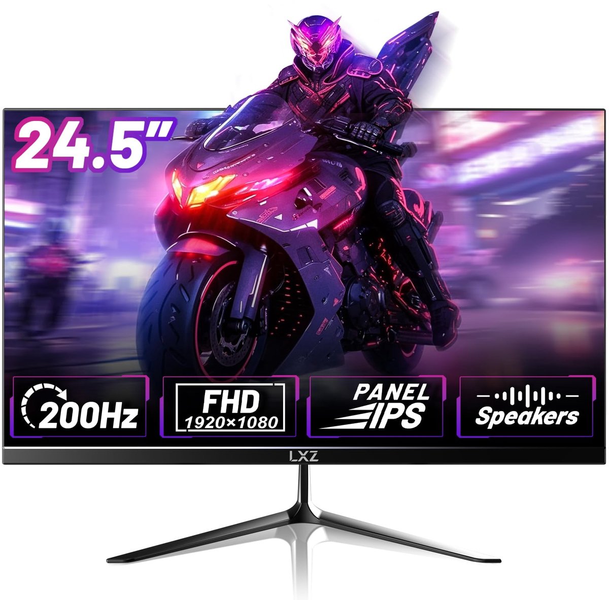 SnelShoppen - 24.5 Inch Gaming Monitor 200Hz, FHD 1080p, 1ms Reactietijd, DP/HDMI Aansluitingen, Oogzorg, Wandmontage Geschikt