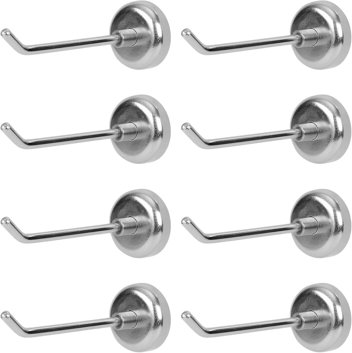 SnelShoppen - 8 Stuks Magnetische Haken, Sterke Magnetische Hangers Tot 1.5kg, Duurzame Wandhaken voor Keuken, Koelkast, Garage, Lockers, Cruise Essen