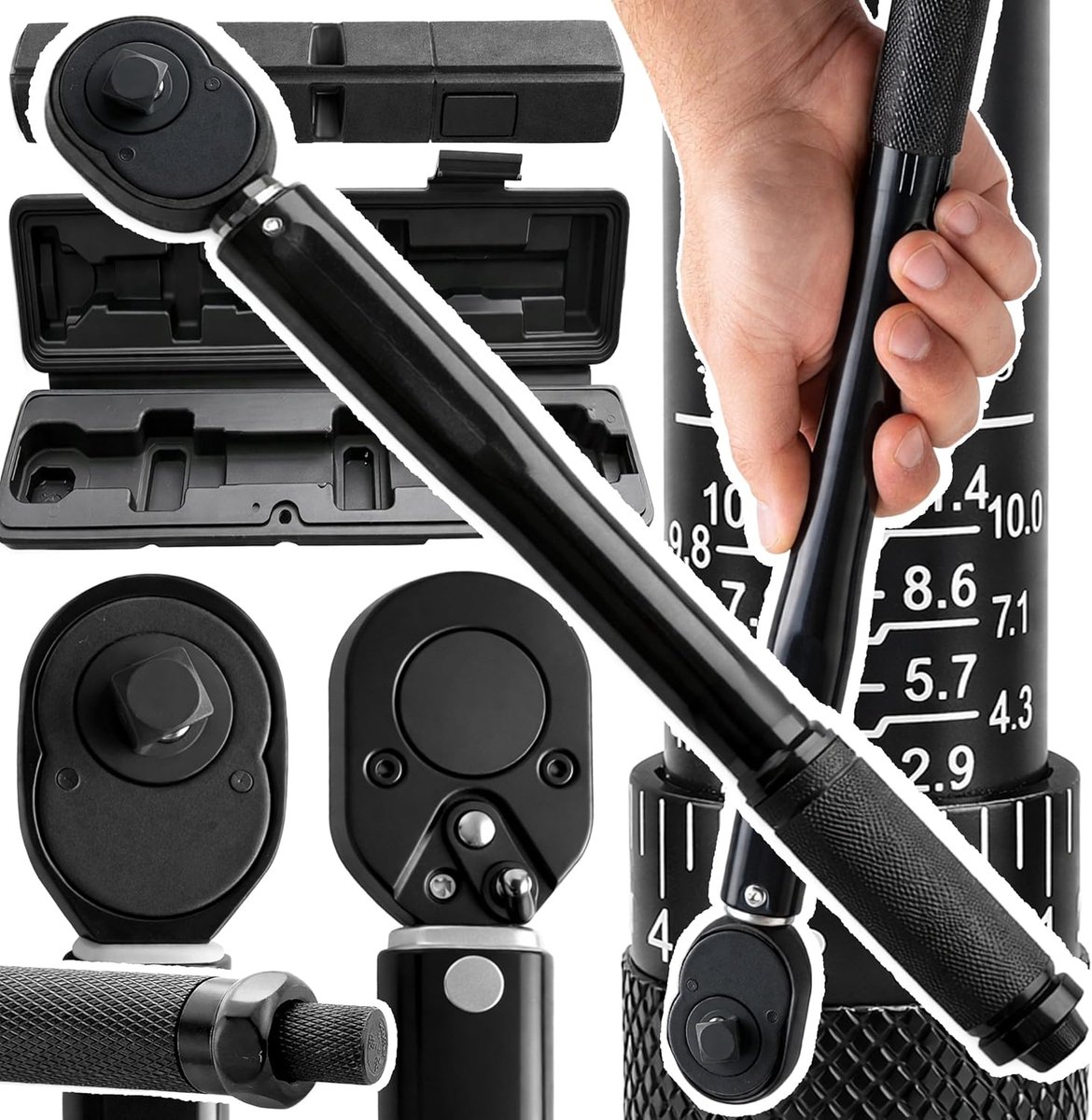 SnelShoppen - Momenten sleutel 7-112 Nm, 1/2 Inch Ratchet Set met verlengstuk en steeksleutels, nauwkeurige afstelling, links/rechts vergrendeling, go