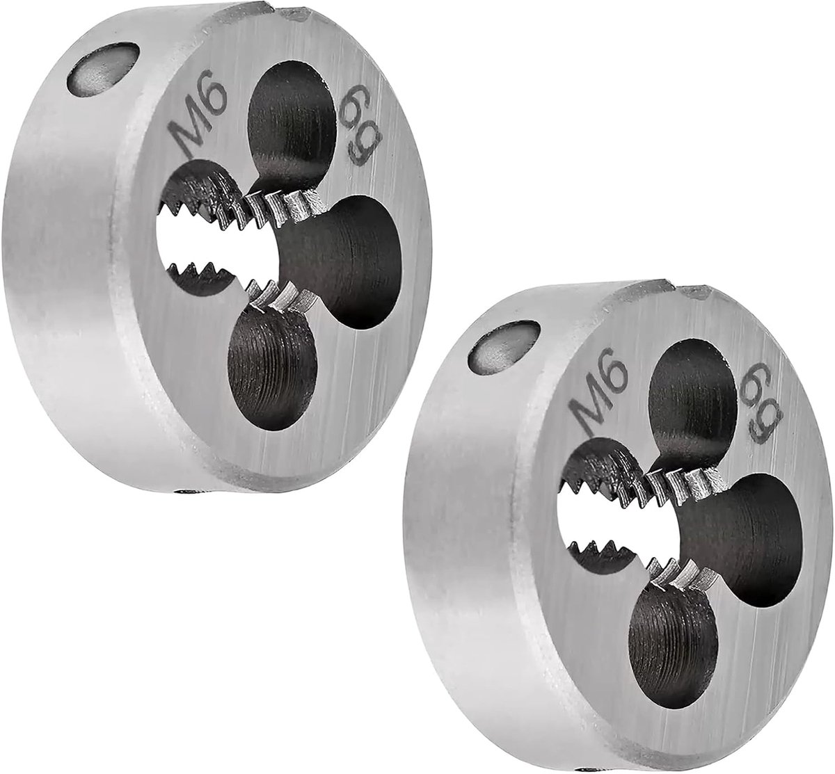 SnelShoppen - 2 Stuks M6x1.0mm Draad Snijdplaten, Ronde Snijplaten van Legeringstaal, Rechtsdraaiend, Voor Draadbewerking, Reparatie en Schroefdraad S