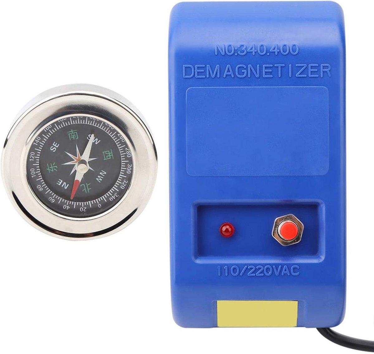 SnelShoppen - Degausser Horloge Reparatie Kompas voor Elektrische Demagnetiseur, 110V-220V / 50Hz - 60Hz, Blauw (EU Stekker)