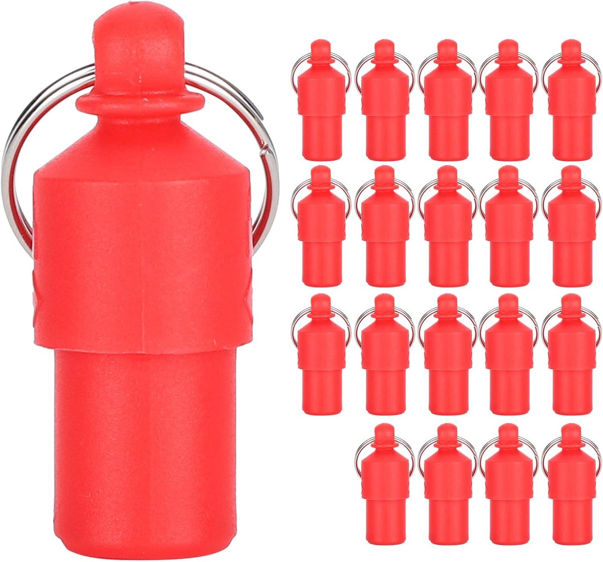 SnelShoppen - 20 Stuks Anti-Verlies Huisdier ID Label Buiskraag Pendant Naamplaatje voor Honden en Katten - Rood - Ideaal voor Identificatie en Inform