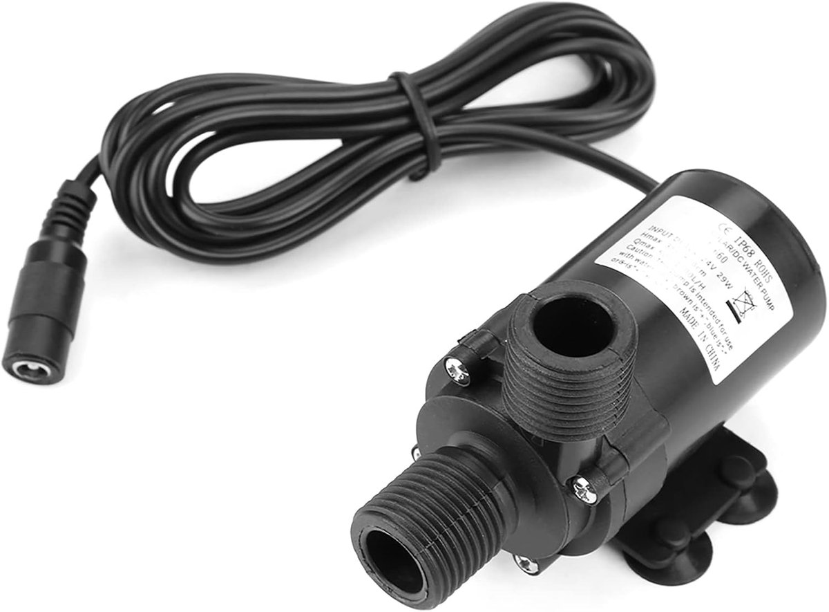 SnelShoppen - Mini Waterpomp DC 24V Brushless voor Zonneboiler, Geluidsarm, Duurzaam, Ideaal voor Aquaria, Waterdispensers, Fonteinen en Koelsystemen