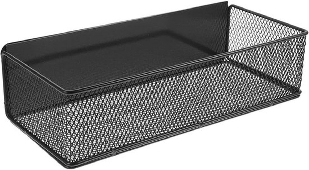 Magnetische koelkastrek met mand, 7 x 12 x 7 cm, kruidenorganizer en keukengerei, zijmontage voor keuken en huishouden, zwart, ruimtebesparend en praktisch