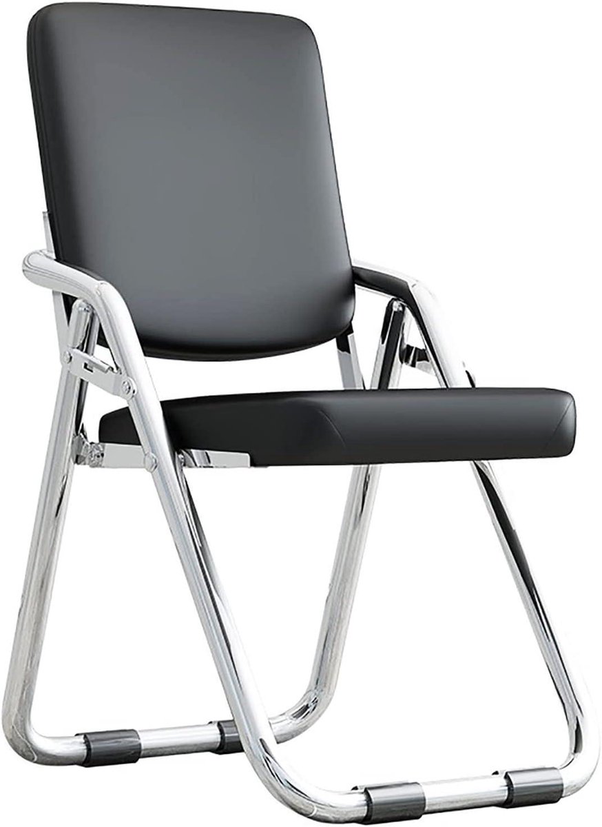 Opvouwbare Stoel - Klapstoel Met Rugleuning - Ruimte Besparen - Dikke Schuimdemping - 53x46x86cm - Zwart
