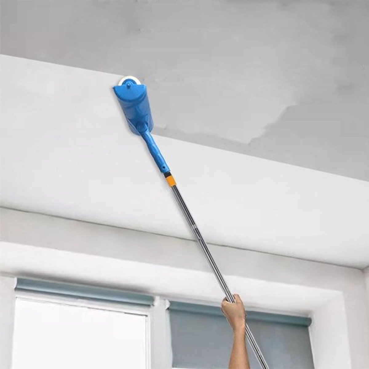 10 Inch Verfroller voor Plafonds met Spatscherm, Verstelbare Verfroller en Herbruikbare Kwast voor Thuisverfprojecten, Ideaal voor Glad en Efficiënt Schilderen