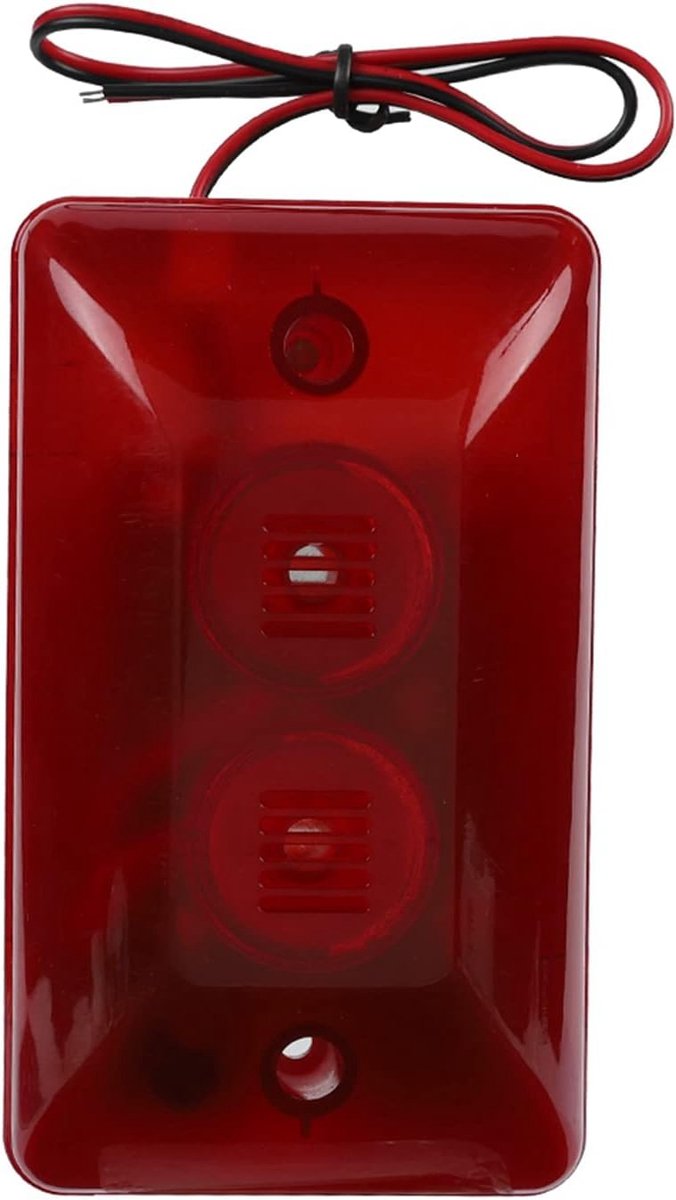 SnelShoppen - Outdoor Sirene Stroboscooplicht 12V 15W Geluidssignaal Rood Licht voor Thuis Hotel Veiligheid Alarm