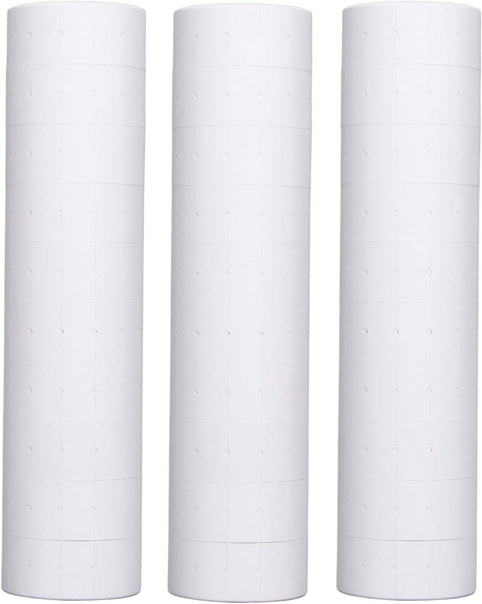 SnelShoppen - 30 Rollen Prijslabels, 15000 Prijsstickers voor Prijsmarkeermachine Mx-5500, Wit, 21x12mm, Voor Winkel, Thuis, Kantoor