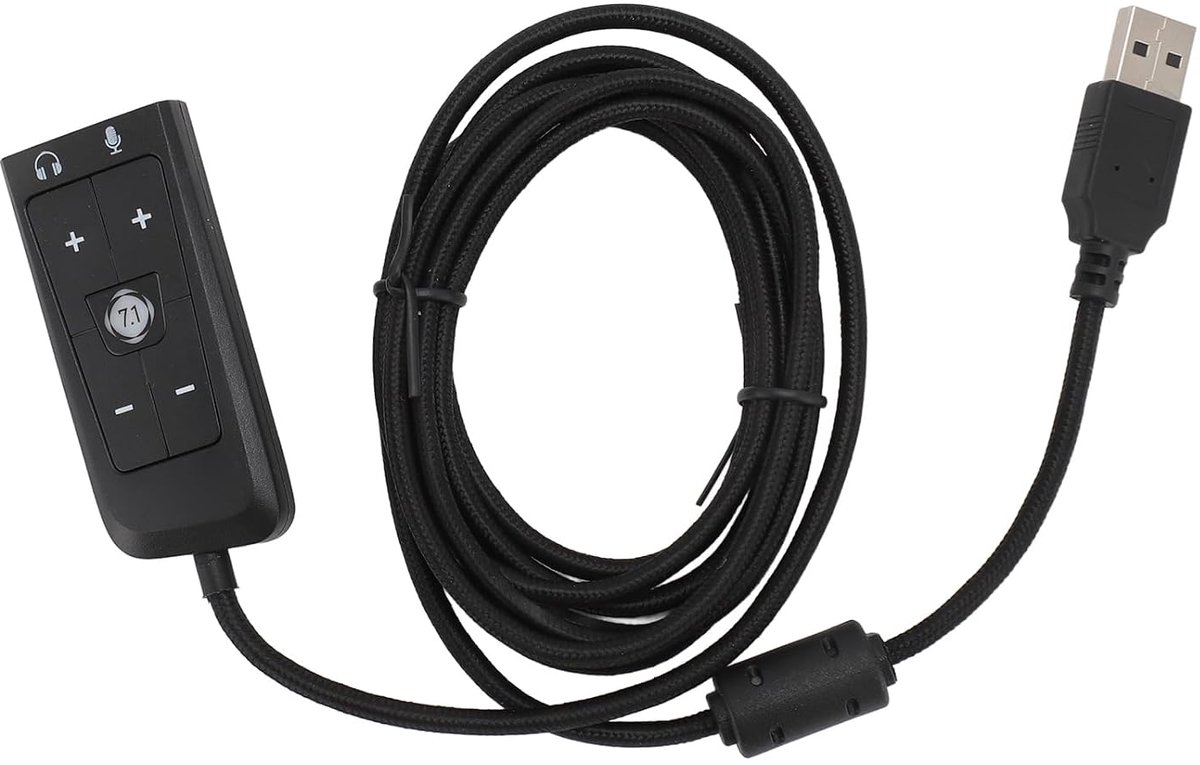 SnelShoppen - USB Naar 3.5 Mm Jack Geluidskaart Adapter met Hoofdtelefoon en Microfoon Aansluiting voor Gaming en Muziek - Ideaal voor Cloud II - Omge